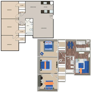 D1-3x1-860 Sq.Ft.*